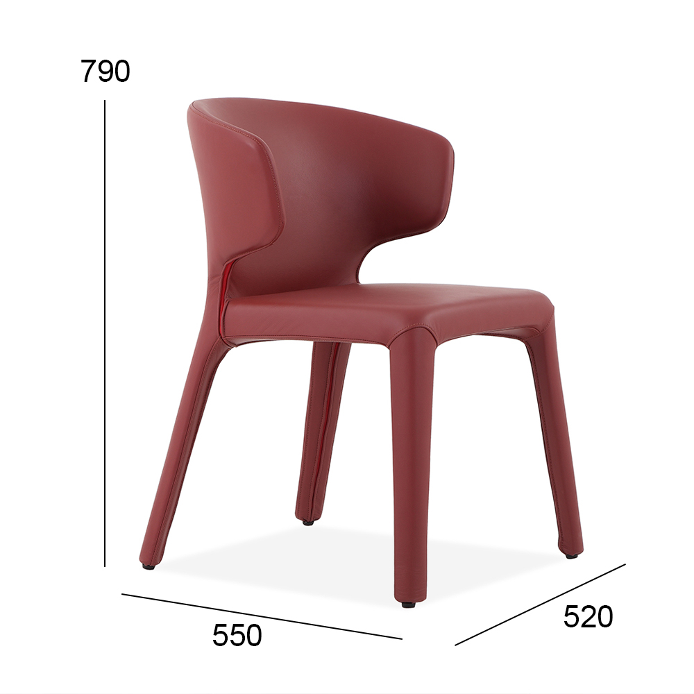 EKAR Saddle Fully Upholstered Dining Chair | Modern Minimalist Leather Dining Chair | EKAR FURNITURE WHCD-C207