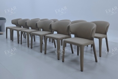 EKAR Saddle Fully Upholstered Dining Chair | Modern Minimalist Leather Dining Chair | EKAR FURNITURE WHCD-C207