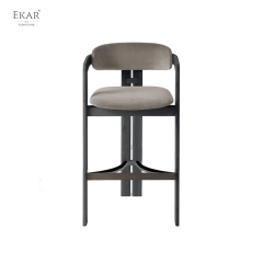 Crossframe Wood Bar Stool | Modern Solid Wood Bar Stool with Arms | EKAR FURNITURE