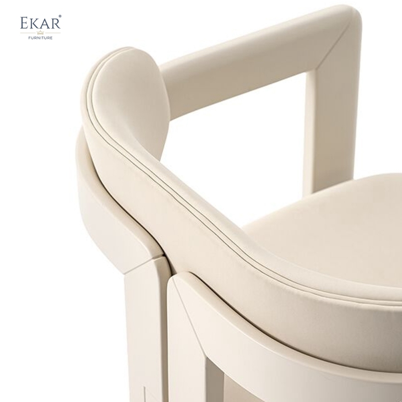 Crossframe Wood Bar Stool | Modern Solid Wood Bar Stool with Arms | EKAR FURNITURE