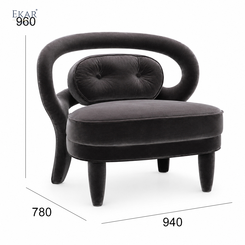 Ekar furniture hollowed-out backrest leisure chair with ergonomic support