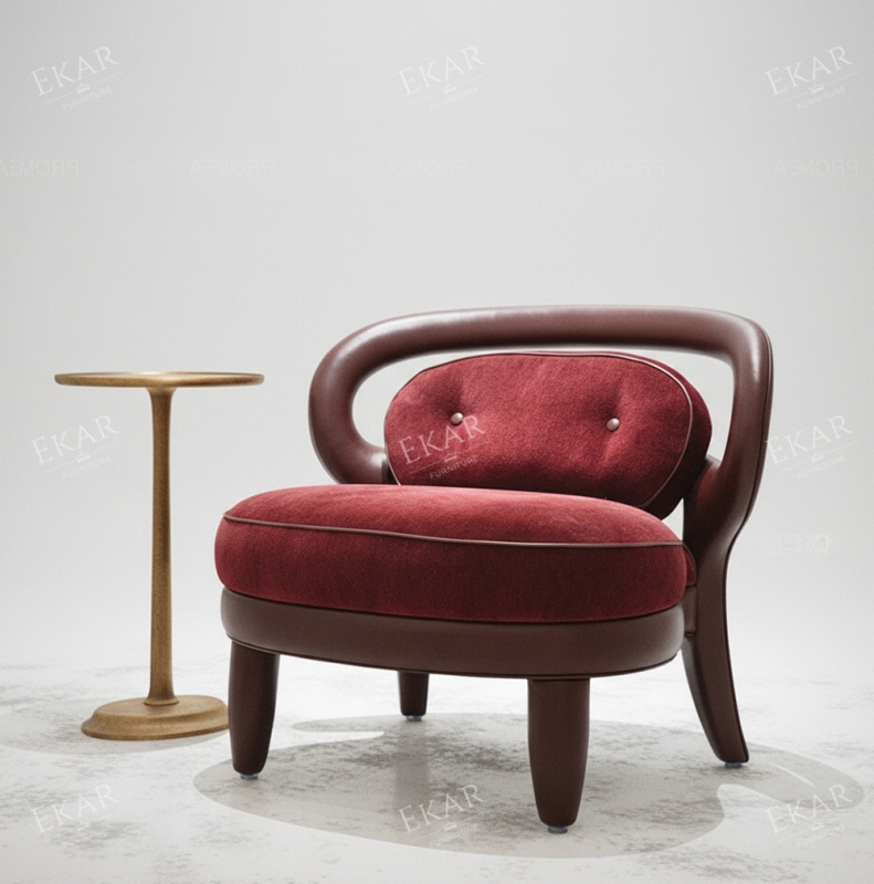 Ekar furniture hollowed-out backrest leisure chair with ergonomic support
