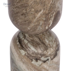 Totem Marble Outdoor Dining Table | Round Stone Outdoor Table | EKAR FURNITURE