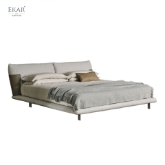 Wingear Upholstered Bed | Modern Luxury Bed Frame with Winged Headboard | EKAR FURNITURE