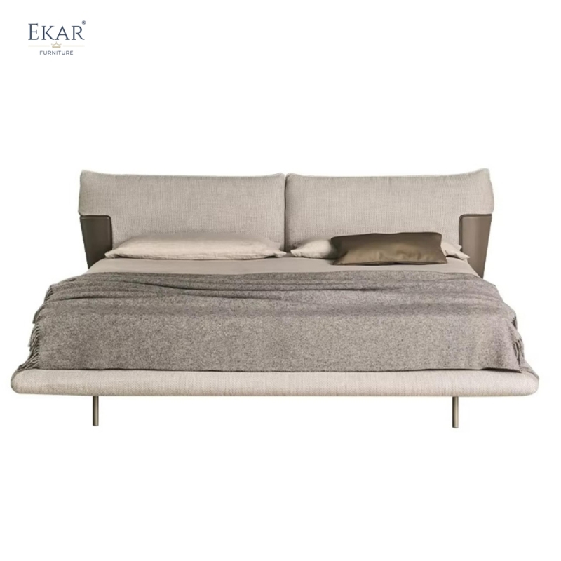 Wingear Upholstered Bed | Modern Luxury Bed Frame with Winged Headboard | EKAR FURNITURE