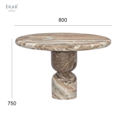 Totem Marble Outdoor Dining Table | Round Stone Outdoor Table | EKAR FURNITURE