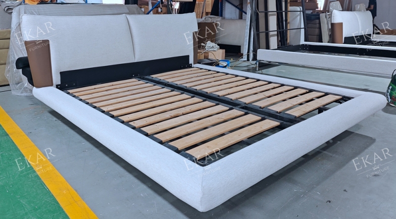 Wingear Upholstered Bed | Modern Luxury Bed Frame with Winged Headboard | EKAR FURNITURE