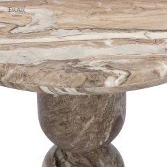 Totem Marble Outdoor Dining Table | Round Stone Outdoor Table | EKAR FURNITURE