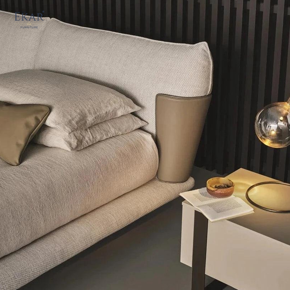 Wingear Upholstered Bed | Modern Luxury Bed Frame with Winged Headboard | EKAR FURNITURE