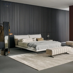 Wingear Upholstered Bed | Modern Luxury Bed Frame with Winged Headboard | EKAR FURNITURE