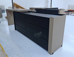 Viera Modular Vanity Desk & Dresser — Two-Tone Makeup Dressing Table with 6 Drawers