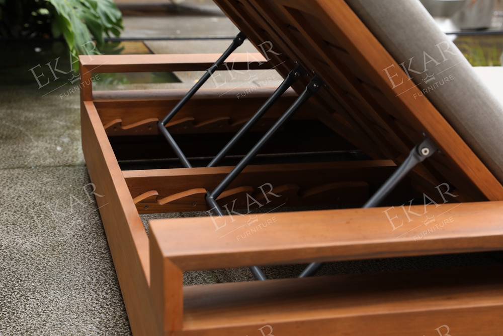 Solstice Teak-Style Double Outdoor Daybed | Luxury Modern Sun Lounger by EKAR FURNITURE