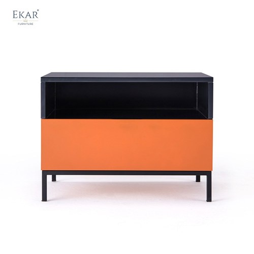 Contrast Open-Shelf Nightstand | Modern Two-Tone Bedside Table with Open Shelf | EKAR FURNITURE