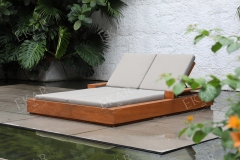 Solstice Teak-Style Double Outdoor Daybed | Luxury Modern Sun Lounger by EKAR FURNITURE