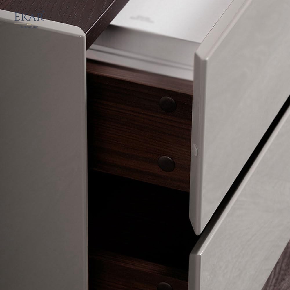Linen Two-Drawer Nightstand | Modern Minimalist Fabric Bedside Table | EKAR FURNITURE