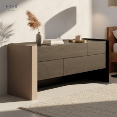 Dualplane Bedroom Dresser | Modern Minimalist Chest of Drawers with Two-Tone Finish | EKAR FURNITURE