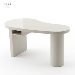 Liora Sculptural Office Desk Organic Asymmetric Modern Home Office Desk with Integrated Storage