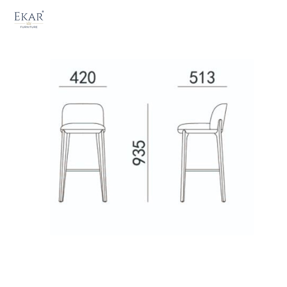 Modern Minimalist Bar Stool | EKAR FURNITURE Upholstered Stool for Contemporary Kitchen & Bar Furniture