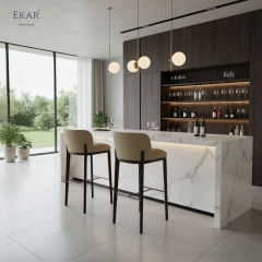 Modern Minimalist Bar Stool | EKAR FURNITURE Upholstered Stool for Contemporary Kitchen & Bar Furniture