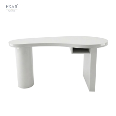Liora Sculptural Office Desk Organic Asymmetric Modern Home Office Desk with Integrated Storage