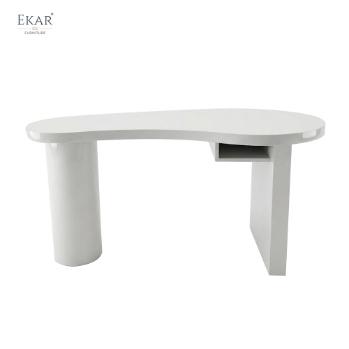 Liora Sculptural Office Desk Organic Asymmetric Modern Home Office Desk with Integrated Storage