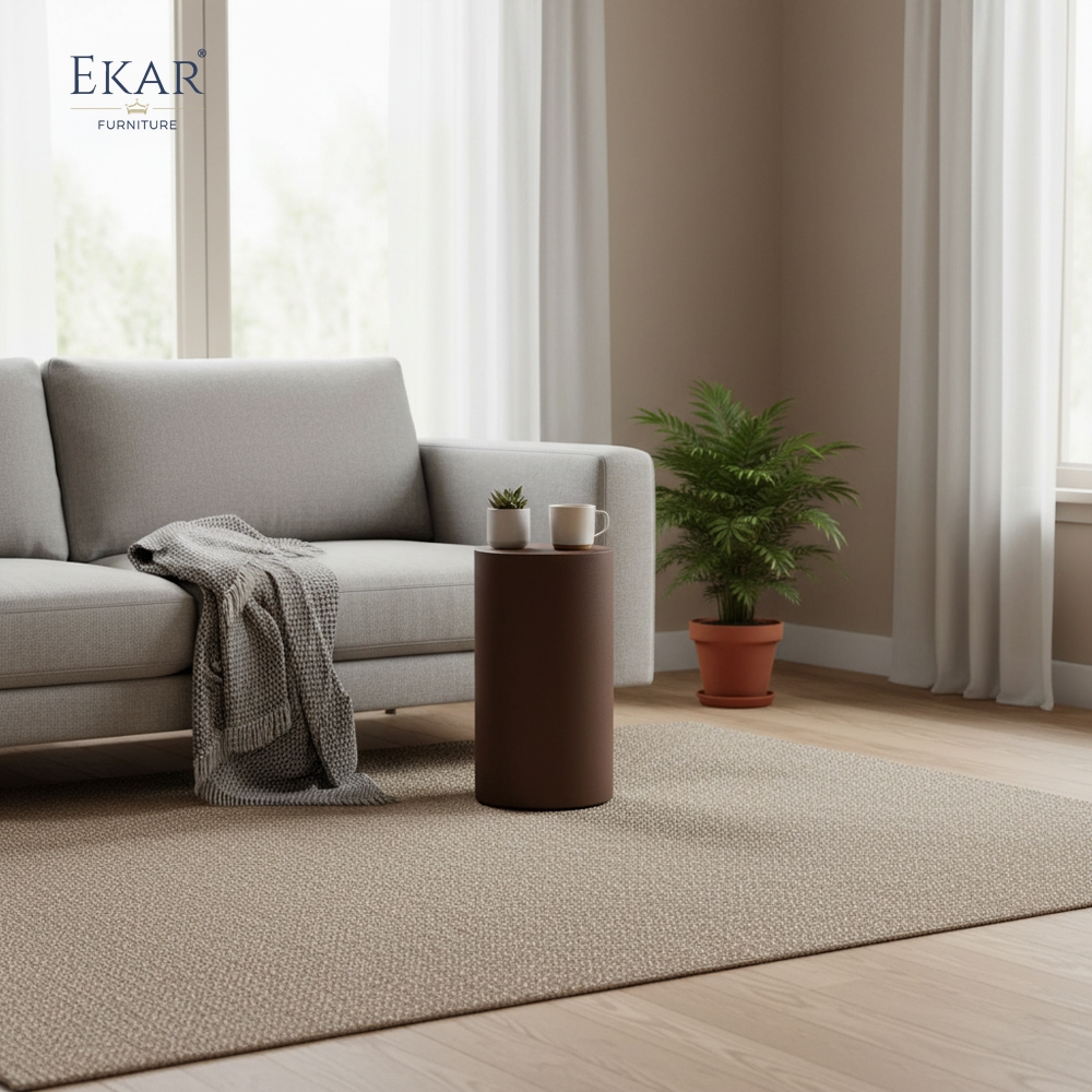 EKAR Furniture | Terra Minimalist Cylindrical Side Table – Luxury Modern Outdoor Decor