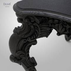 Baroque Sculpt Executive Desk | Modern Luxury Art Desk with Carved Wood & Metal Inlay | EKAR FURNITURE