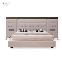 Panorama Panel Smart Bed | Modern Luxury Hotel Bed with Wide Headboard & Integrated Controls | EKAR FURNITURE