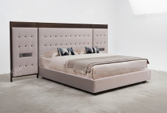Panorama Panel Smart Bed | Modern Luxury Hotel Bed with Wide Headboard & Integrated Controls | EKAR FURNITURE