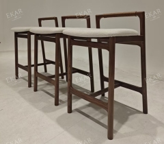 Modern Solid Wood Bar Stool | EKAR FURNITURE Upholstered Counter Stool for Kitchen Island & Hospitality