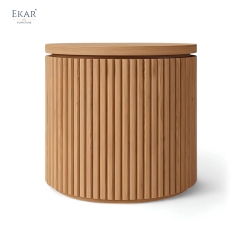 Modern Outdoor Side Table | EKAR FURNITURE Round Patio Accent Table for Luxury Outdoor Furniture