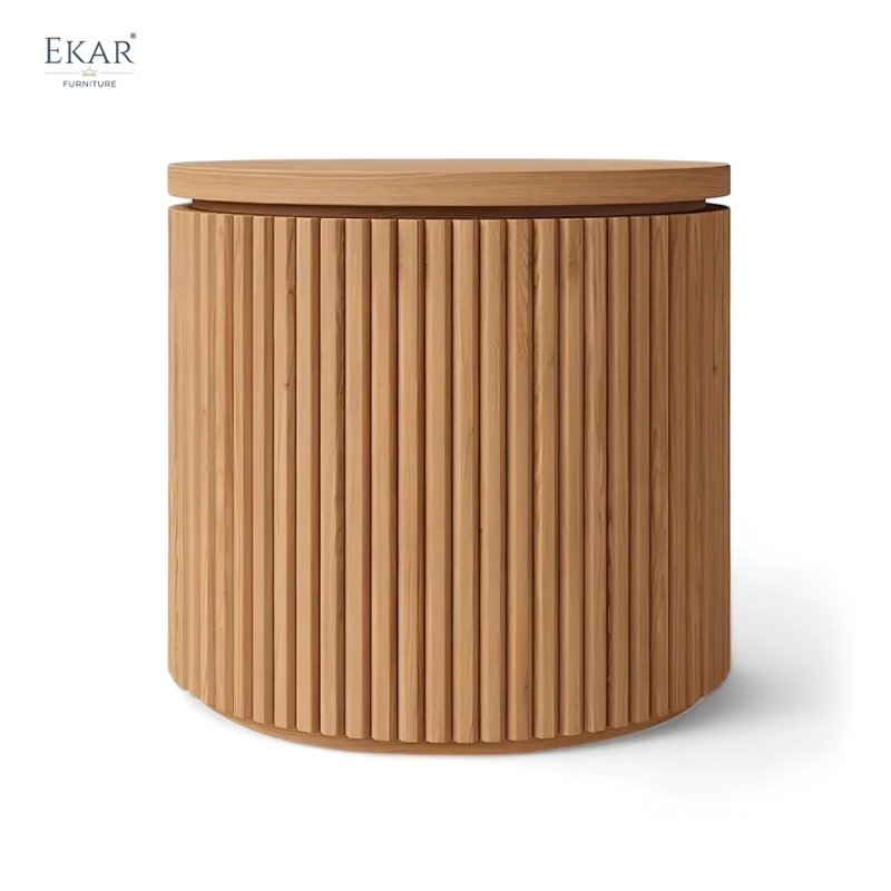 Modern Outdoor Side Table | EKAR FURNITURE Round Patio Accent Table for Luxury Outdoor Furniture