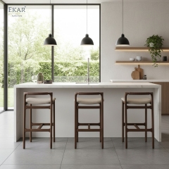 Modern Solid Wood Bar Stool | EKAR FURNITURE Upholstered Counter Stool for Kitchen Island & Hospitality