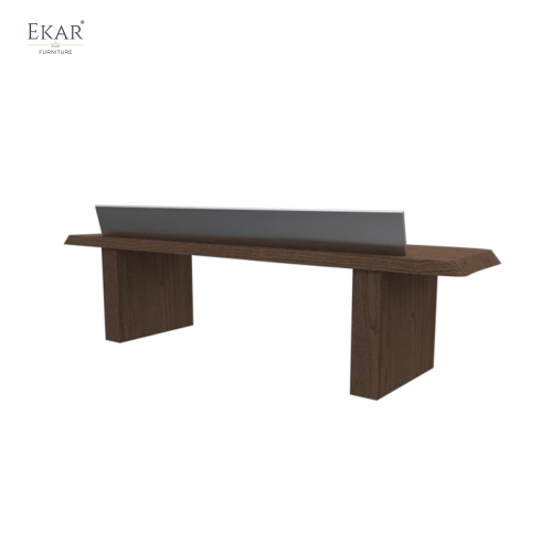 Modern outdoor wooden side table with metal backsplash | EKAR FURNITURE Patio &amp; Garden Furniture