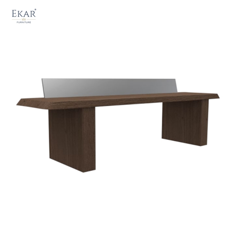 Modern outdoor wooden side table with metal backsplash | EKAR FURNITURE Patio & Garden Furniture