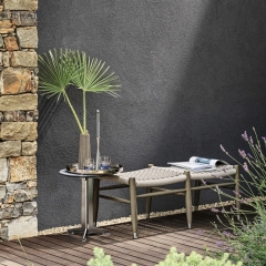 Solid wood woven bench | Modern outdoor solid wood frame woven bench | EKAR FURNITURE
