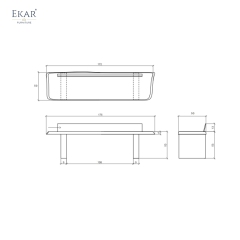 Modern outdoor wooden side table with metal backsplash | EKAR FURNITURE Patio & Garden Furniture