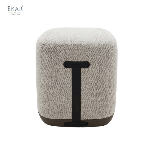 Aura Modern Minimalist Vanity Stool – Upholstered Boucle Accent Seat by EKAR FURNITURE