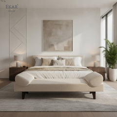 Aurora Modern Upholstered Bed Bench – Luxury Bedroom Accent Seat by EKAR FURNITURE