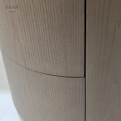 EKAR Aura Cylindrical Wooden Nightstand Modern Round Bedside Table