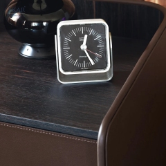 EKAR Minimalist Leather-Wrapped Nightstand - Modern Luxury Bedside Table