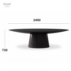 EKAR Apex Modern Round Dining Table with Flush Lazy Susan