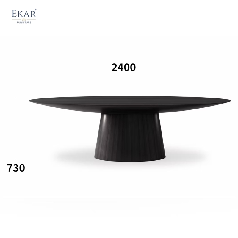 EKAR Apex Modern Round Dining Table with Flush Lazy Susan