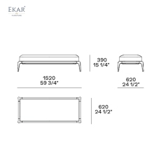 EKAR Tailored - Modern Minimalist Upholstered Bed End Bench