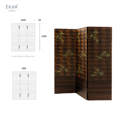 EKAR "Opus" Designer Folding Screen - Luxury Wood Veneer Living Room Furniture