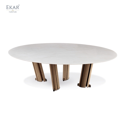 Modern Minimalist Oval Marble Dining Table | Luxury Dining Room Furniture by EKAR FURNITURE