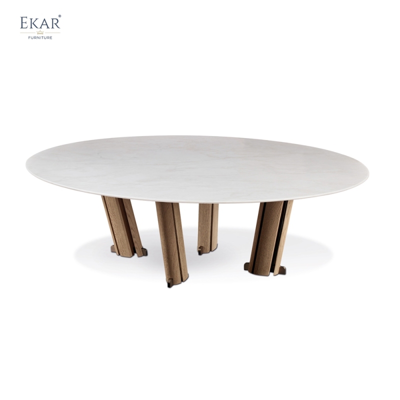 Modern Minimalist Oval Marble Dining Table | Luxury Dining Room Furniture by EKAR FURNITURE