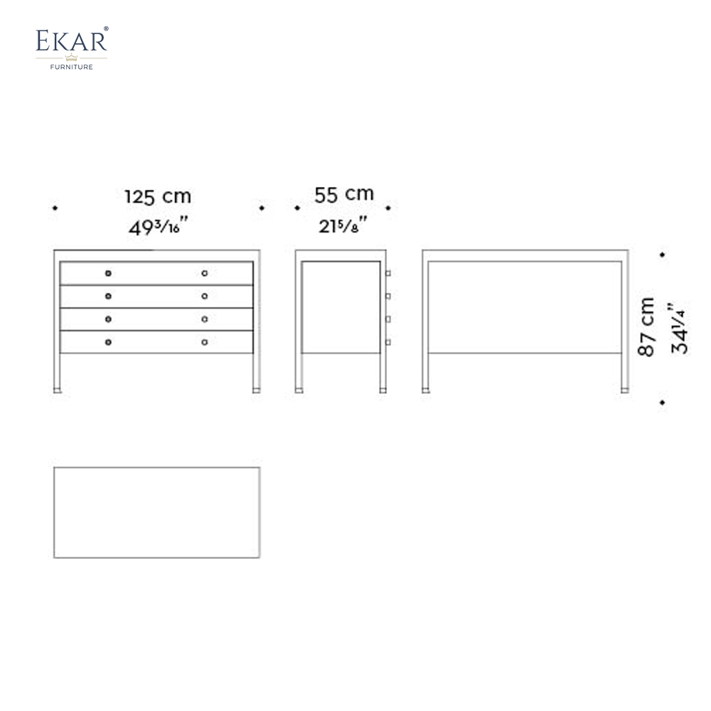 Elite Modern Leather Chest of Drawers | Luxury Bedroom Furniture by EKAR FURNITURE