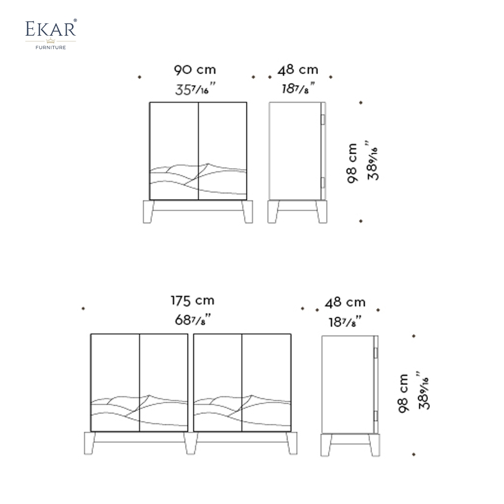 Horizon Artisanal Modular Sideboard | Modern Luxury Dining Room Buffet by EKAR FURNITURE