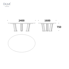 Modern Minimalist Oval Marble Dining Table | Luxury Dining Room Furniture by EKAR FURNITURE